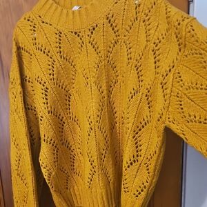 Divided Mustard Knit Sweater